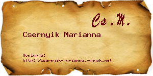 Csernyik Marianna névjegykártya